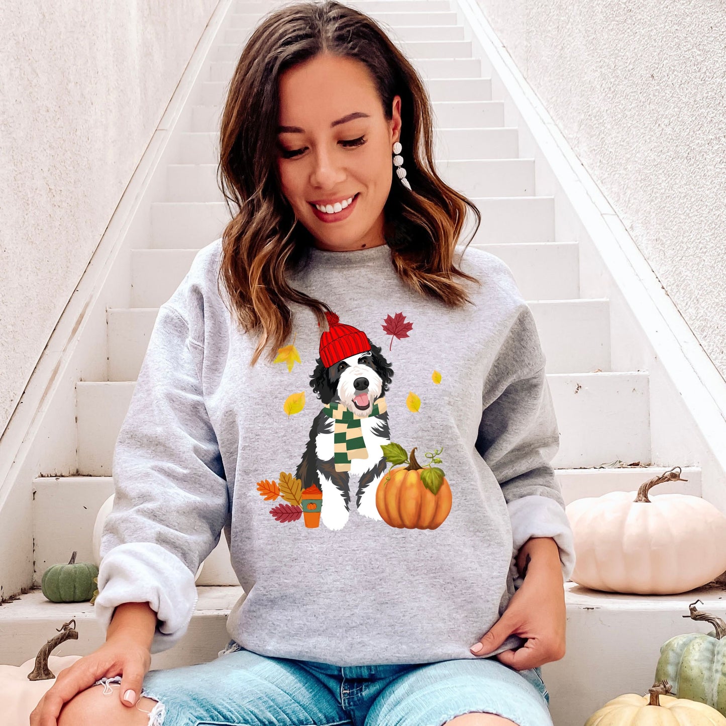 Bernedoodle Fall Pumpkin Sweatshirt ywd4kc-br.myshopify.com