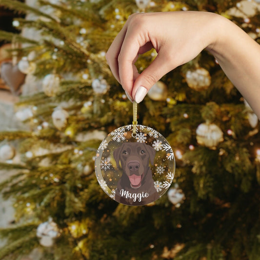 Chocolate Labrador Glass Ornament | Elegant Dog Tree Decor ywd4kc-br.myshopify.com