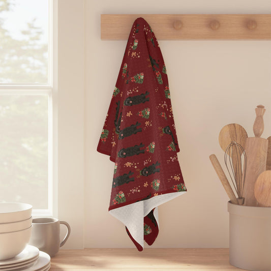 Christmas Black Goldendoodle Kitchen Towel | 8 Color Options ywd4kc-br.myshopify.com