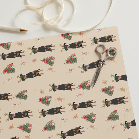 Christmas Doberman Wrapping Paper Sheets ywd4kc-br.myshopify.com