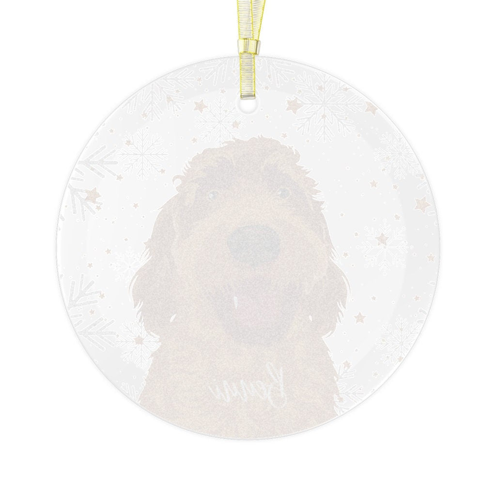 Christmas F1B Goldendoodle Ornament | Glass ywd4kc-br.myshopify.com