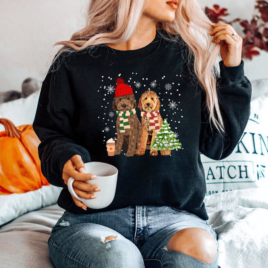 Christmas Hat Goldendoodle Sweatshirt | 48 Doodle Options ywd4kc-br.myshopify.com