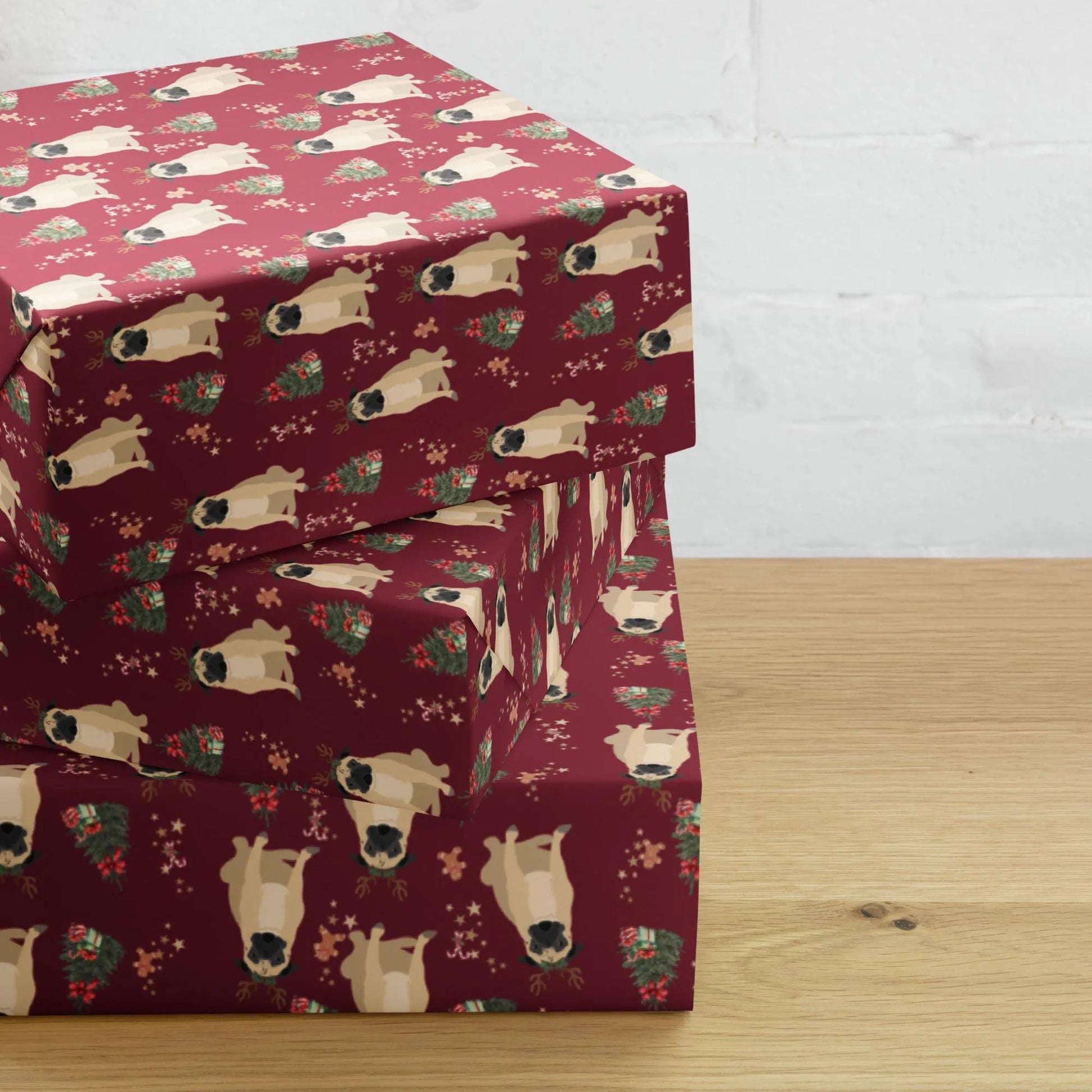 Christmas Pug Wrapping Paper Sheets | Set of 3 ywd4kc-br.myshopify.com