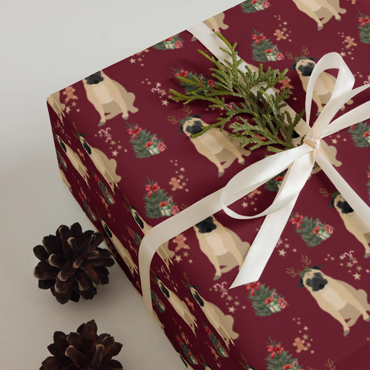 Christmas Pug Wrapping Paper Sheets | Set of 3 ywd4kc-br.myshopify.com