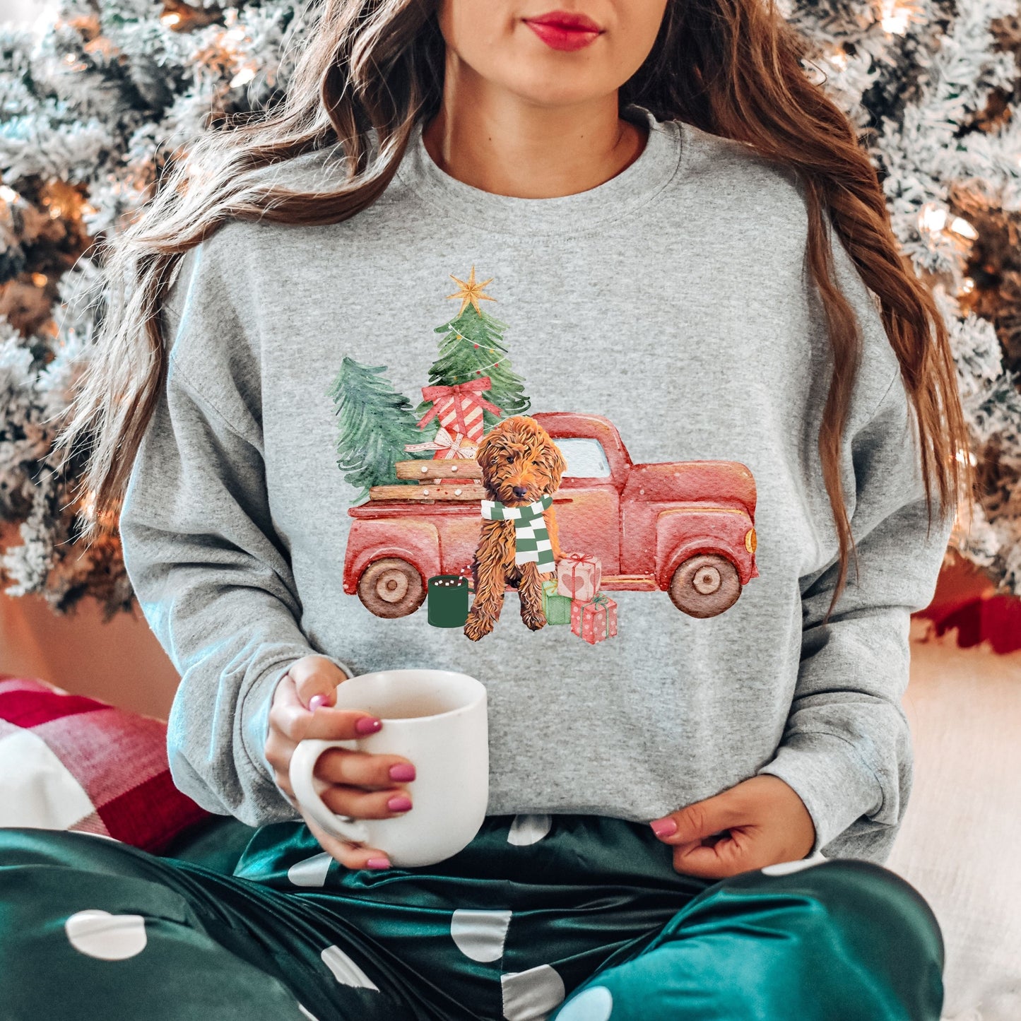 Christmas Truck Goldendoodle Sweatshirt ywd4kc-br.myshopify.com