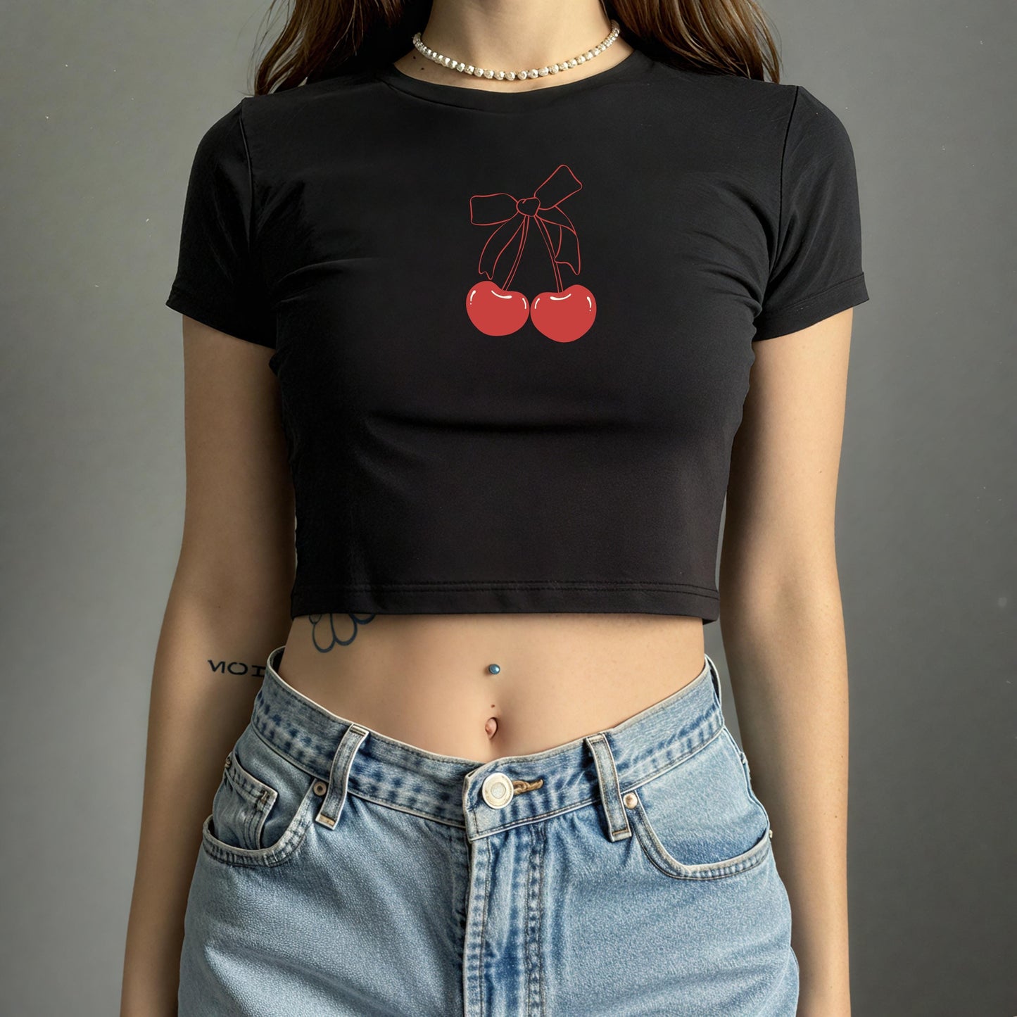 Coquette Cherry Baby Tee | y2k Girlie Aesthetic ywd4kc-br.myshopify.com