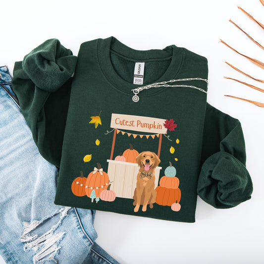 Cutest Pumpkin Golden Retriever Sweatshirt | Dog Mom Fall Shirt ywd4kc-br.myshopify.com