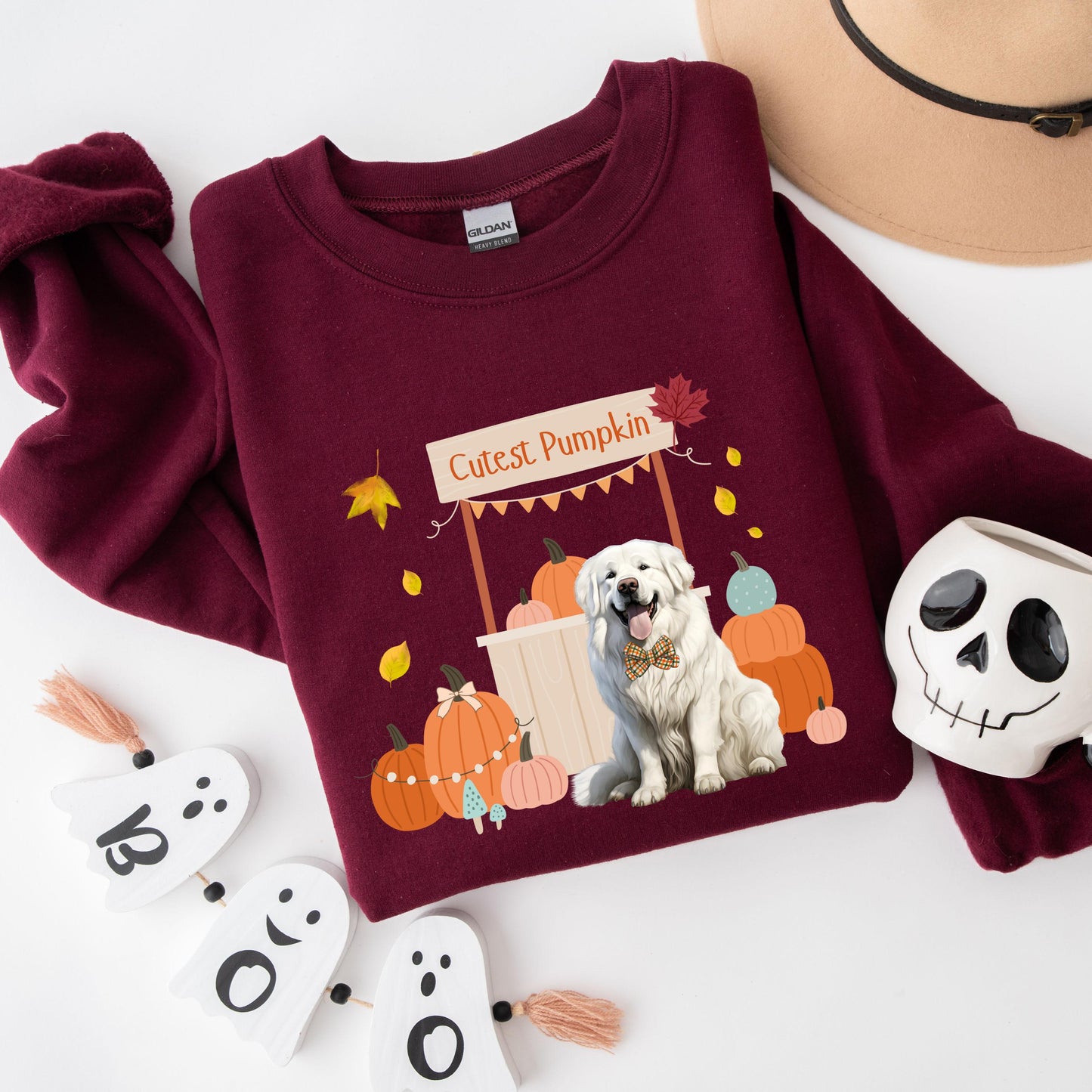 Cutest Pumpkin Great Pyrenees Sweatshirt | Dog Mom Fall Gifts ywd4kc-br.myshopify.com