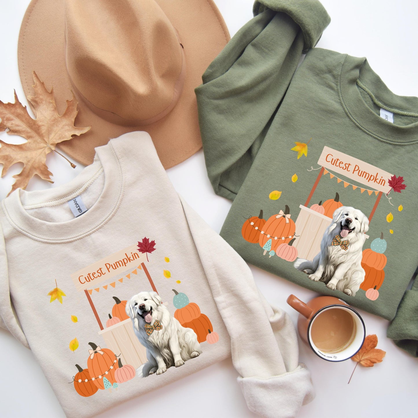 Cutest Pumpkin Great Pyrenees Sweatshirt | Dog Mom Fall Gifts ywd4kc-br.myshopify.com