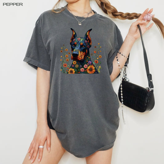 Doberman Flower Shirt | Inspired By Claude Monet ywd4kc-br.myshopify.com