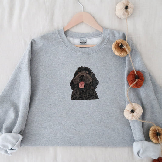 Embroidered Black Doodle Dog Sweatshirt ywd4kc-br.myshopify.com
