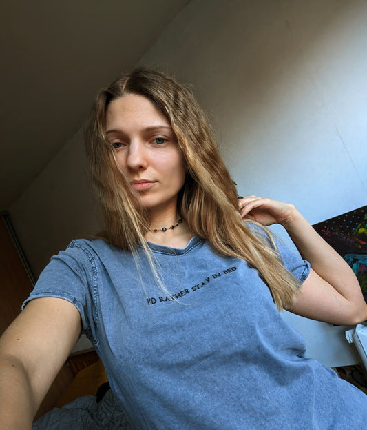 Embroidered I'D Rather Stay In Bed T-Shirt ywd4kc-br.myshopify.com