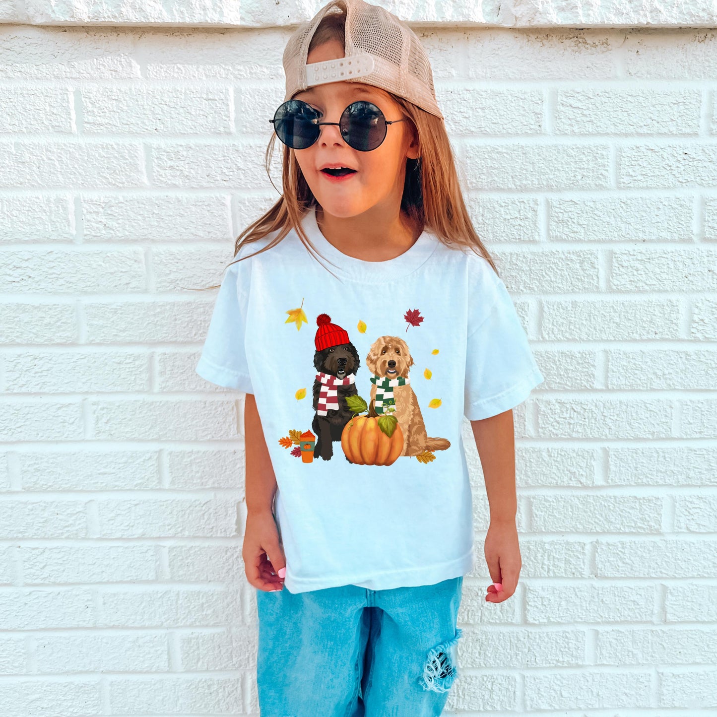 Fall Goldendoodle T-Shirt for Kids ywd4kc-br.myshopify.com
