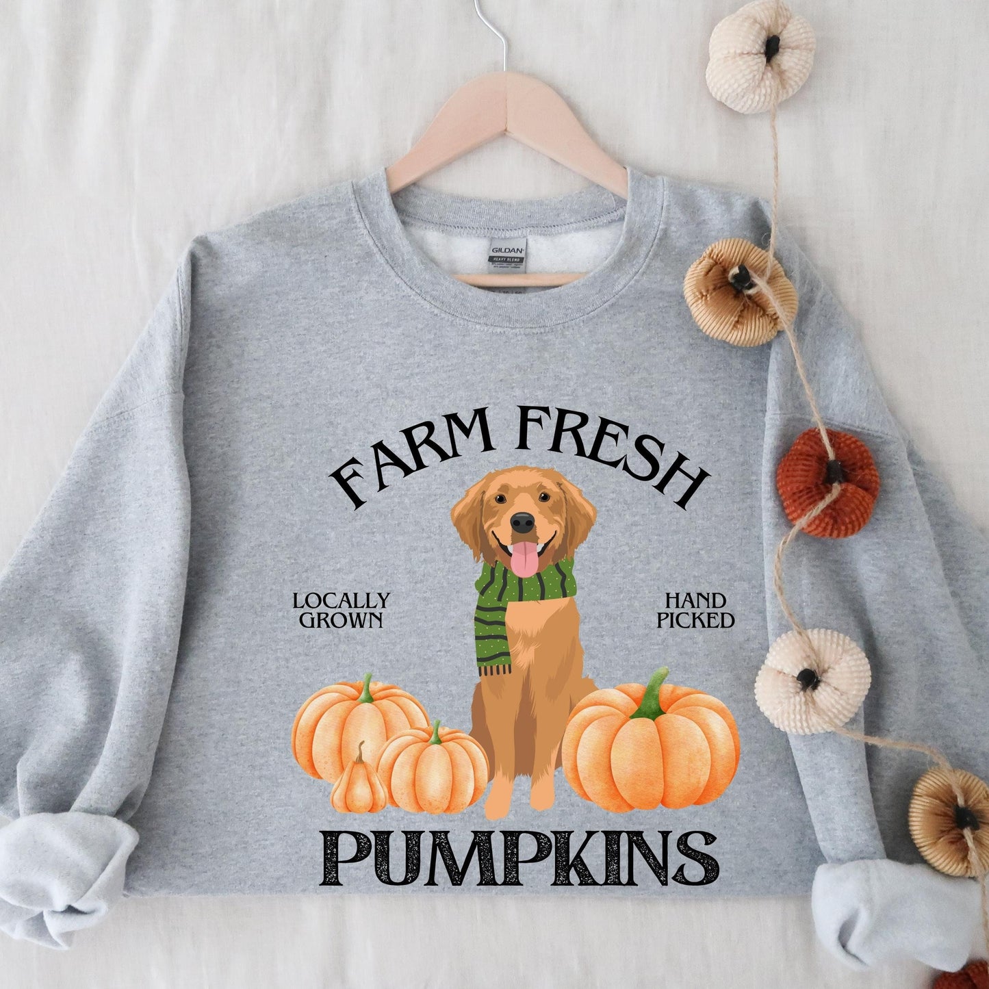 Farm Fresh Pumpkins Golden Retriever Sweatshirt ywd4kc-br.myshopify.com