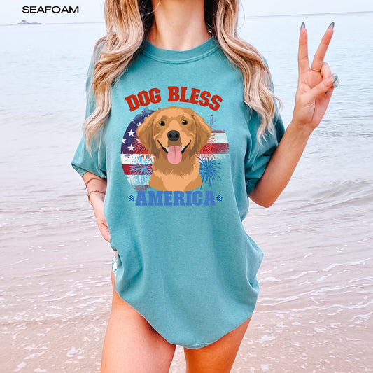 God Bless America Golden Retriever T-Shirt ywd4kc-br.myshopify.com