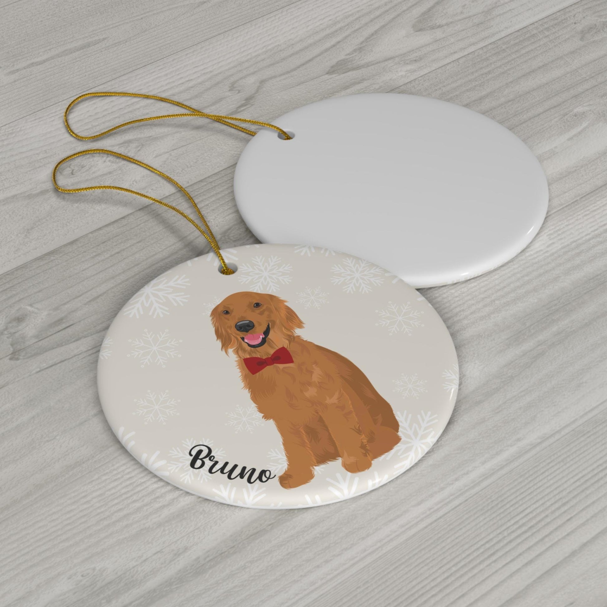 Golden Retriever Christmas Ornament | Ceramic Dog Xmas Decor ywd4kc-br.myshopify.com