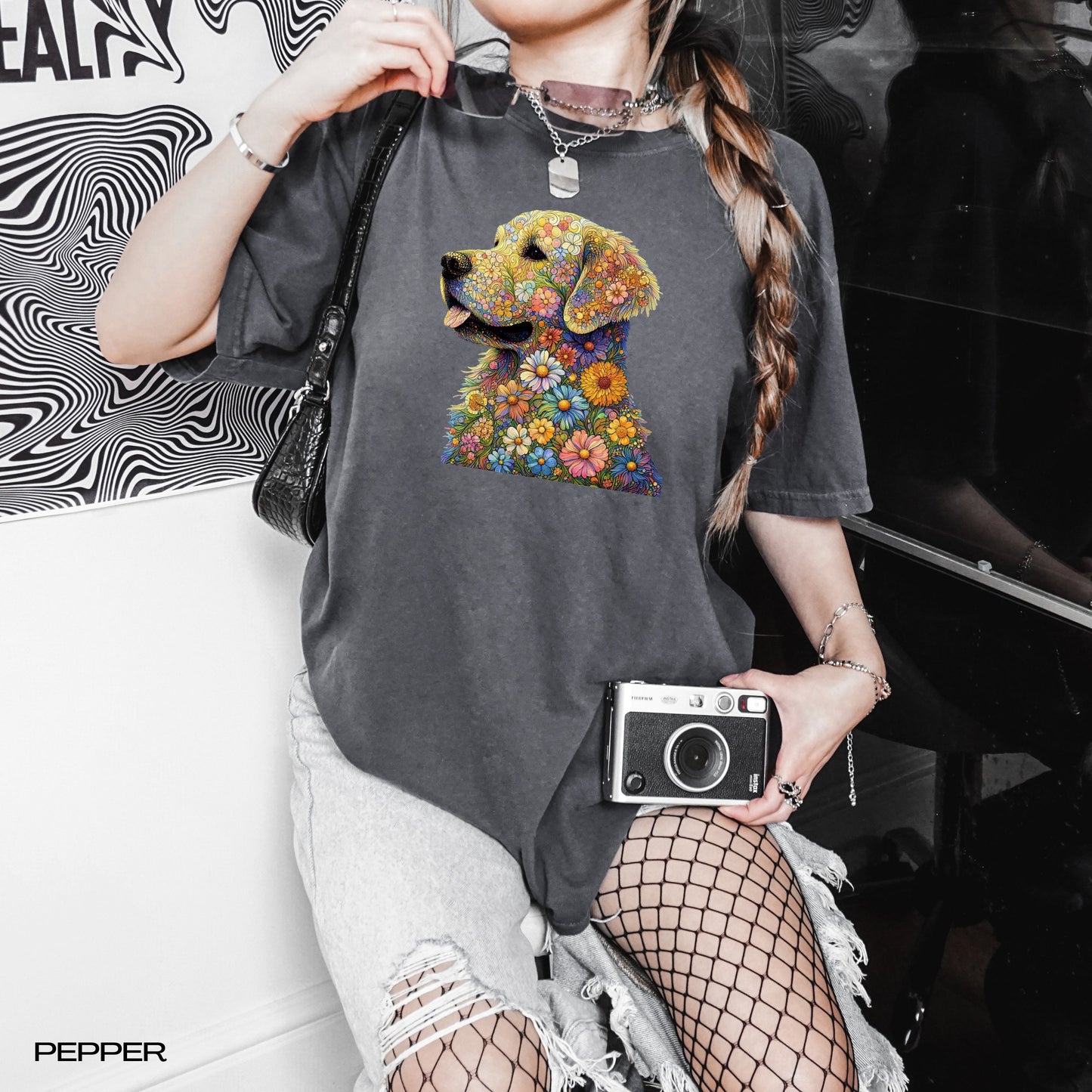 Golden Retriever T-Shirt Inspired By Claude Monet ywd4kc-br.myshopify.com