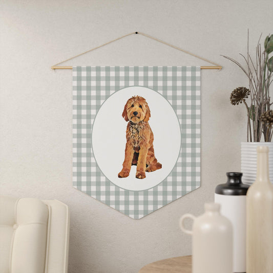 Goldendoodle Nursery Decor | Gingham Pennant Flag Wall Art ywd4kc-br.myshopify.com