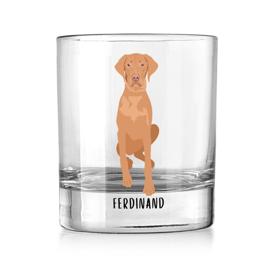Personalized Hungarian Vizsla Whiskey Glass ywd4kc-br.myshopify.com