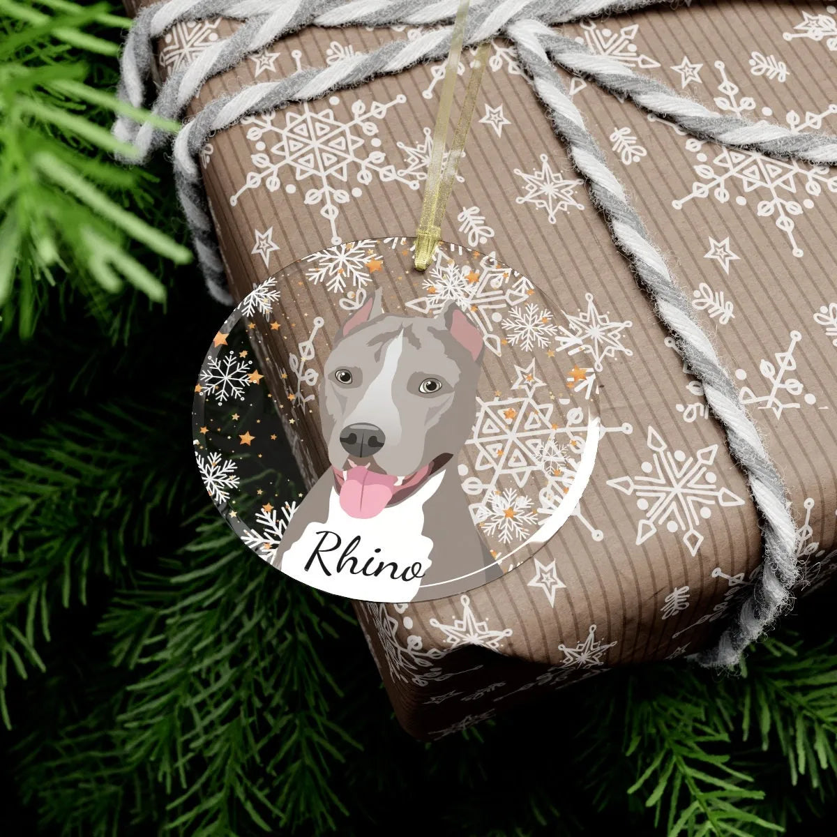 Pitbull Christmas Ornament | Personalized | Glass ywd4kc-br.myshopify.com