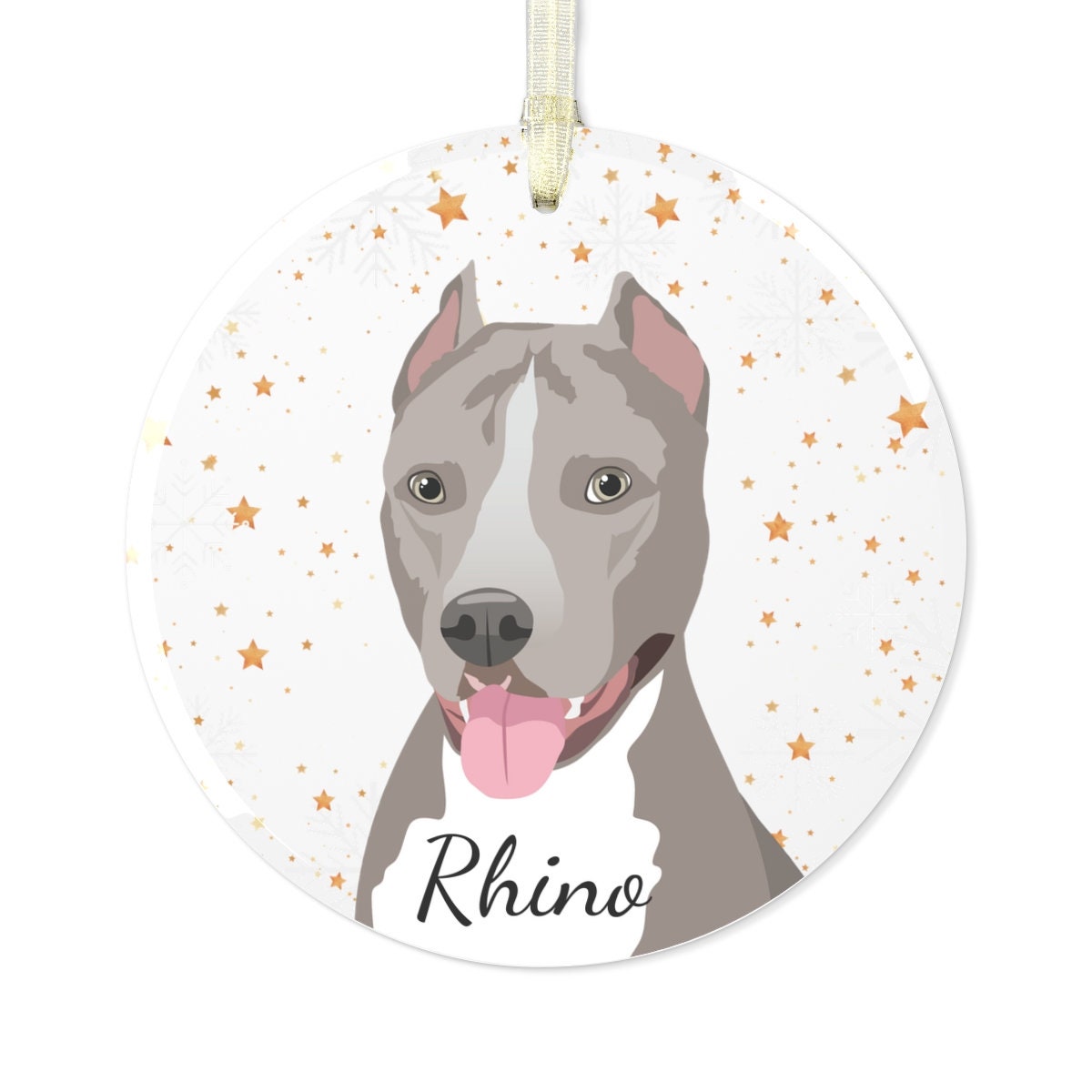 Pitbull Christmas Ornament | Personalized | Glass ywd4kc-br.myshopify.com