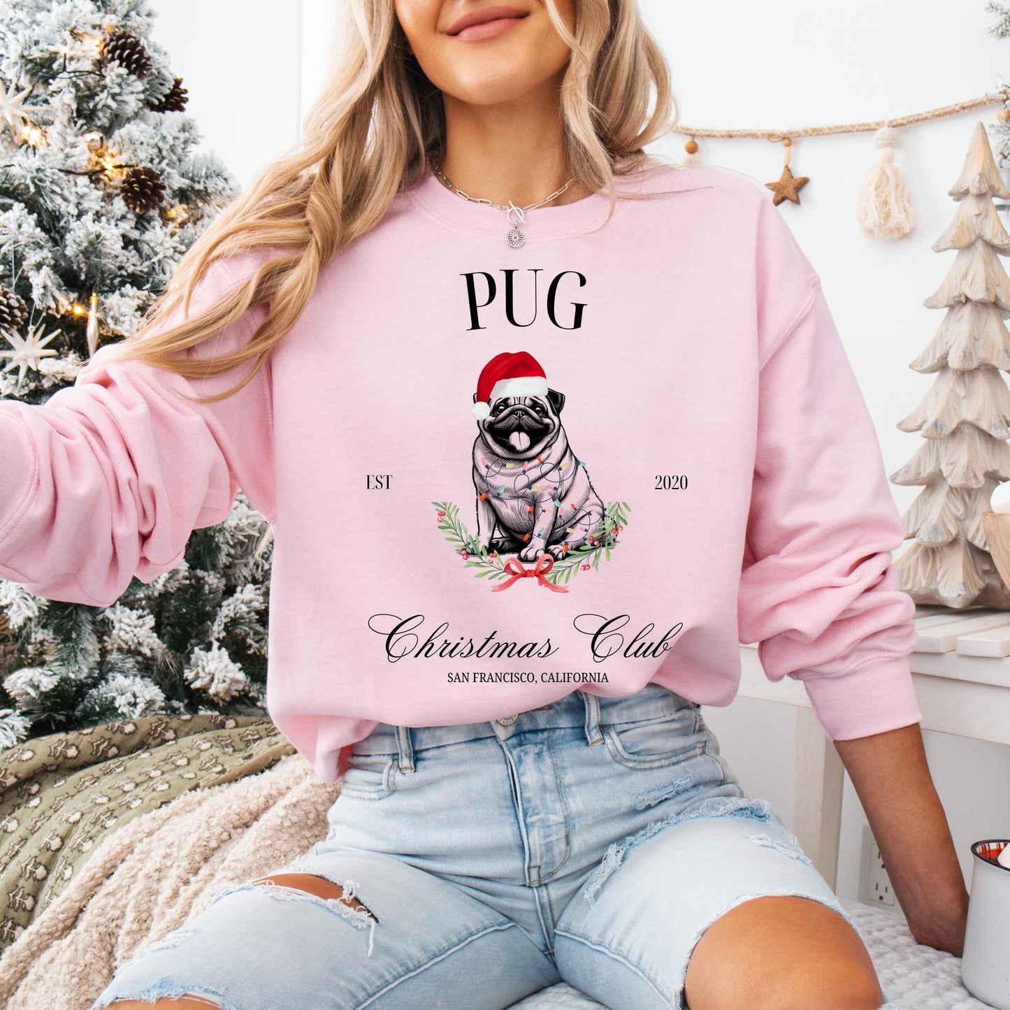 Pug Christmas Club Sweatshirt ywd4kc-br.myshopify.com
