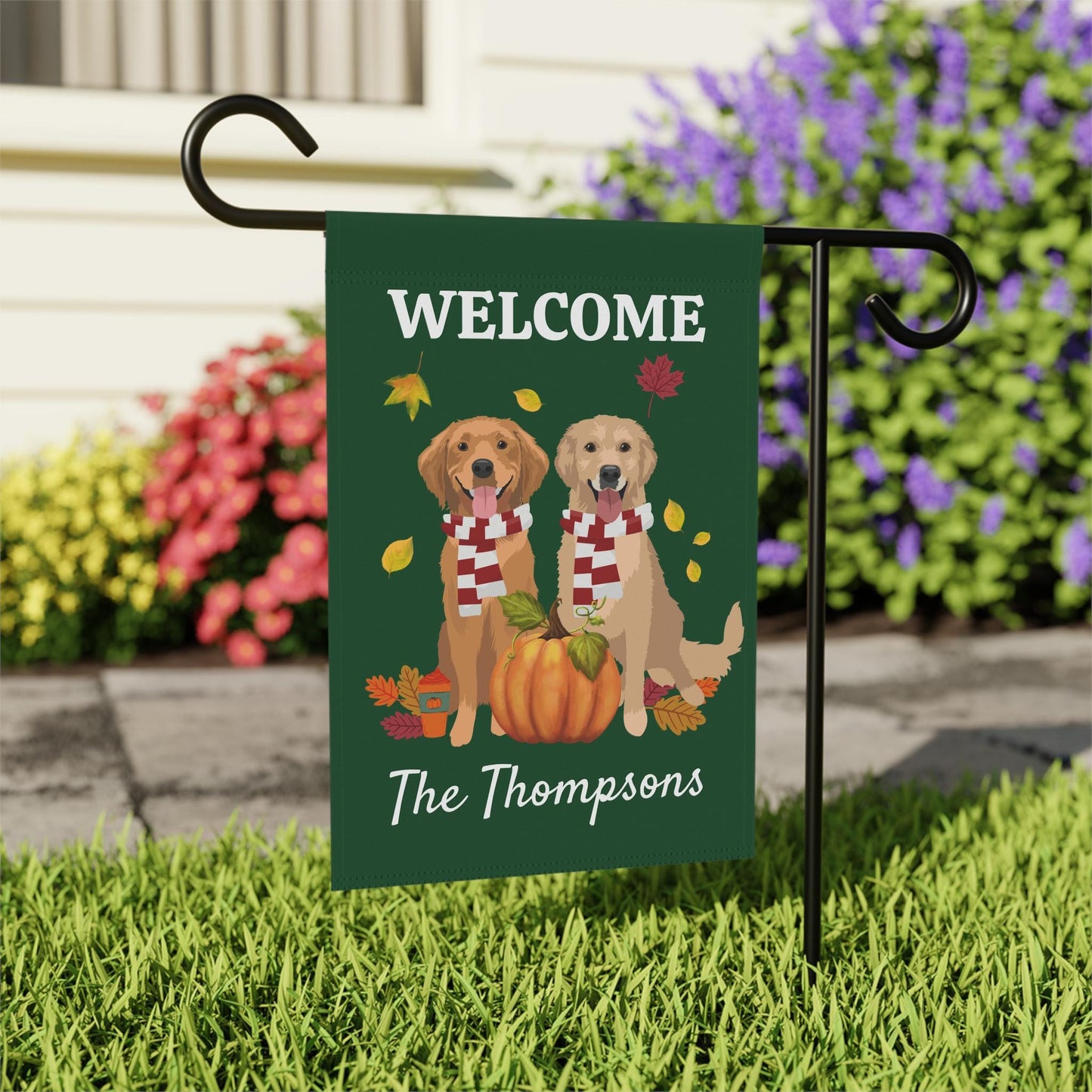 Welcome Fall Golden Retriever Garden Flag ywd4kc-br.myshopify.com