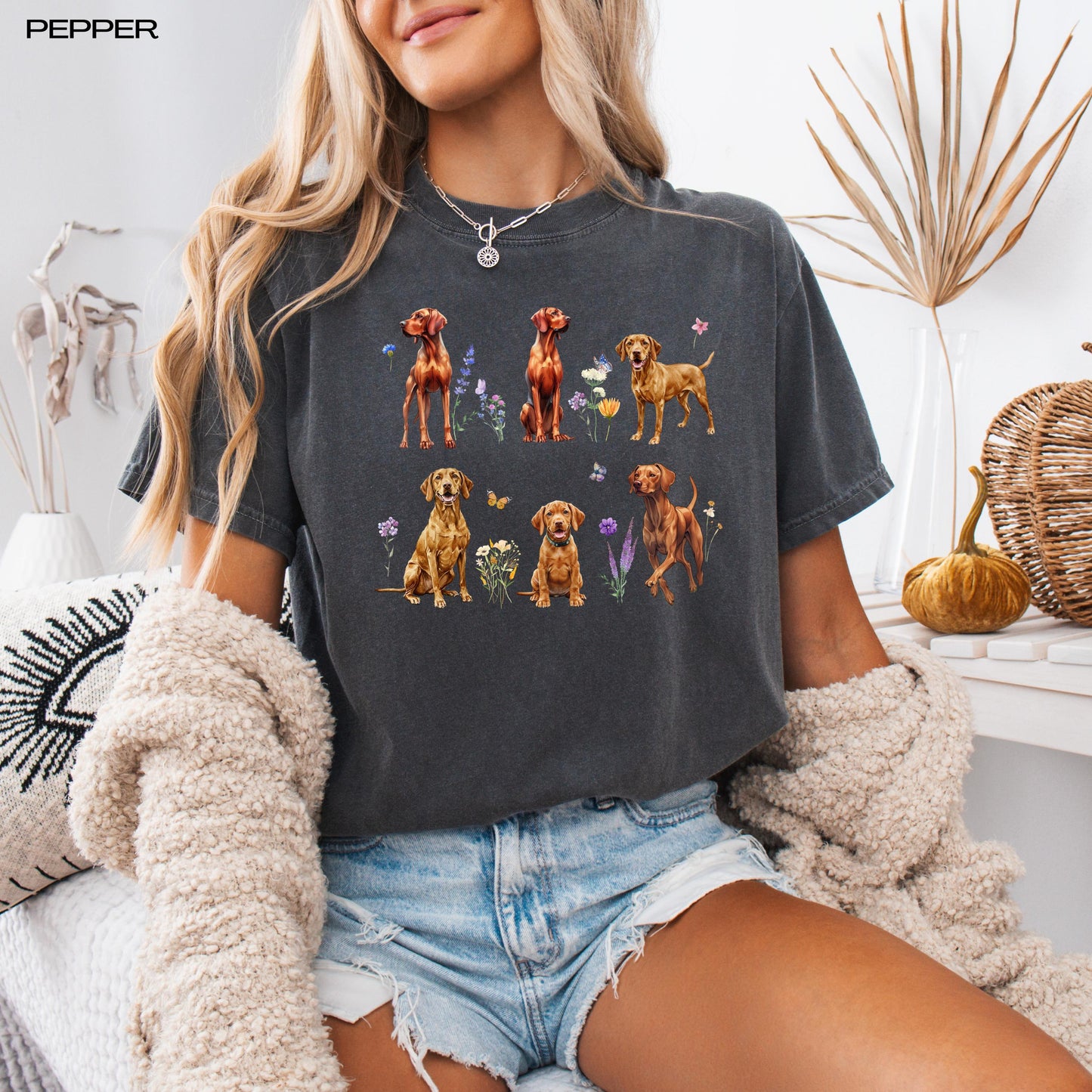 Wildflower Hungarian Vizsla Dog Shirt ywd4kc-br.myshopify.com