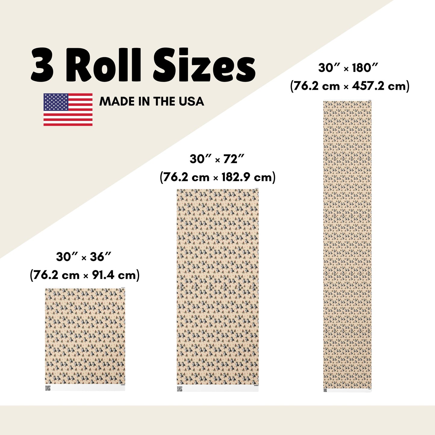 Christmas Bernese Dog Wrapping Paper Roll | 3 Sizes