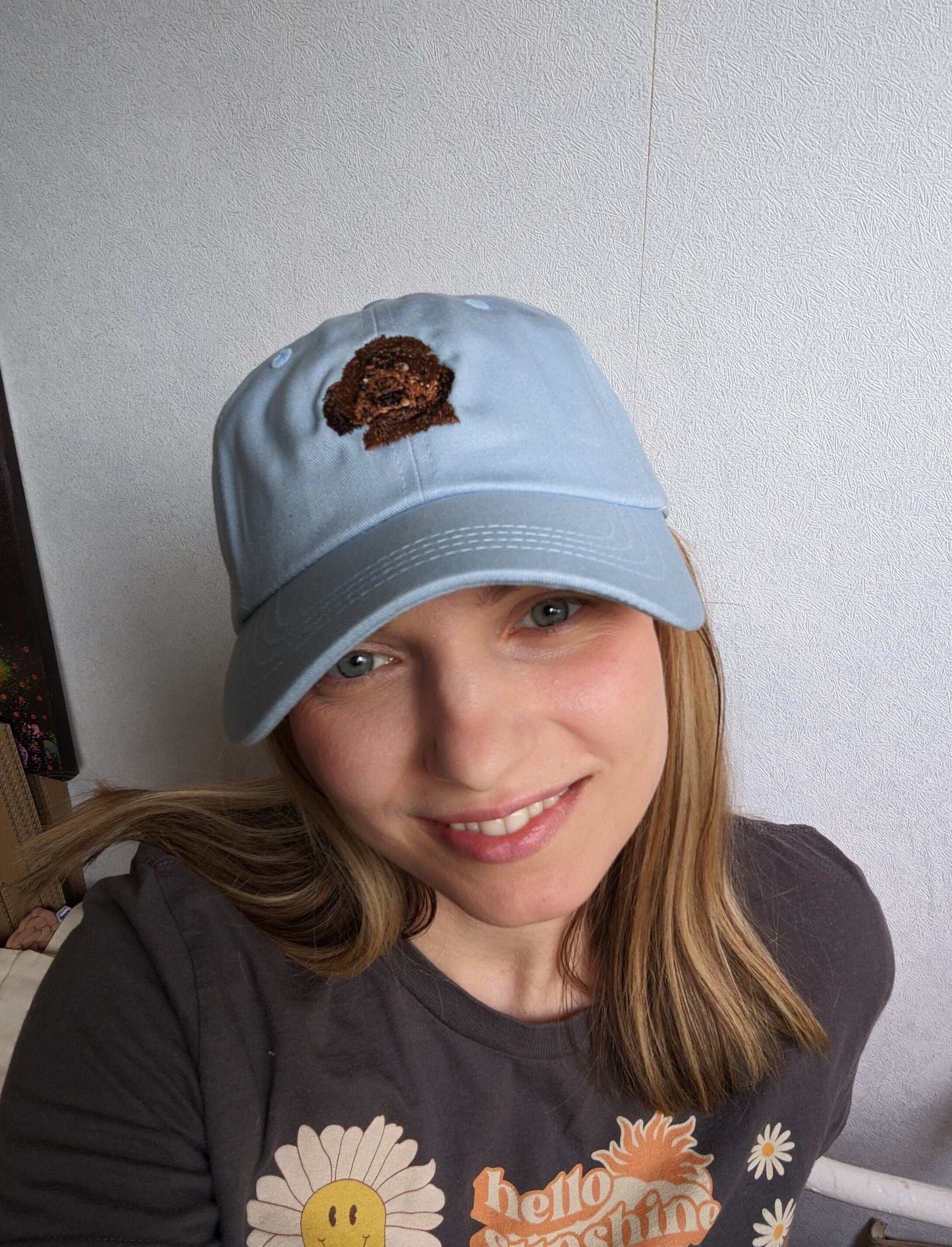 Embroidered Chocolate Cockapoo Hat, chocolate doodle hat, labradoodle dad hat, golden doodle gift, wife birthday gift, wedding gift for her