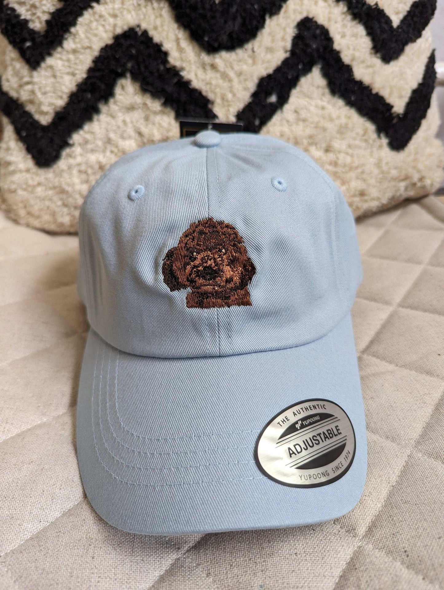 Embroidered chocolate cockapoo hat