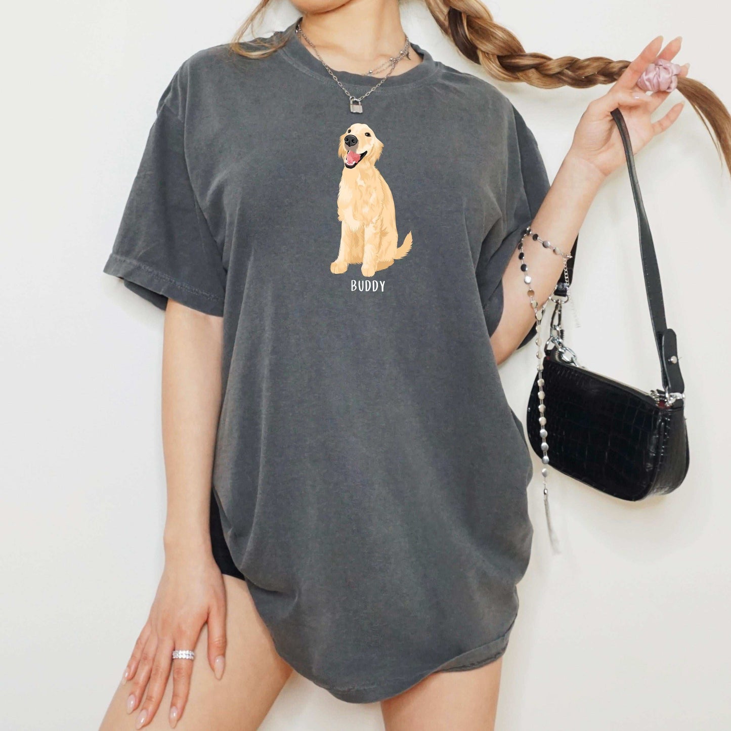 Golden retriever comfort colors t-shirt, oversized shirt, golden retriever gifts, golden retriever mom, golden retriever dad, birthday gift