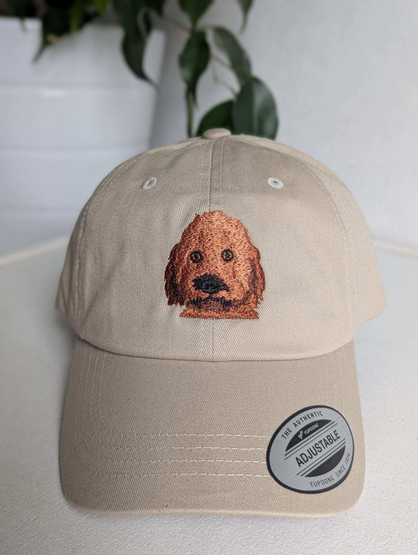 Red Goldendoodle hat embroidered - gift for her
