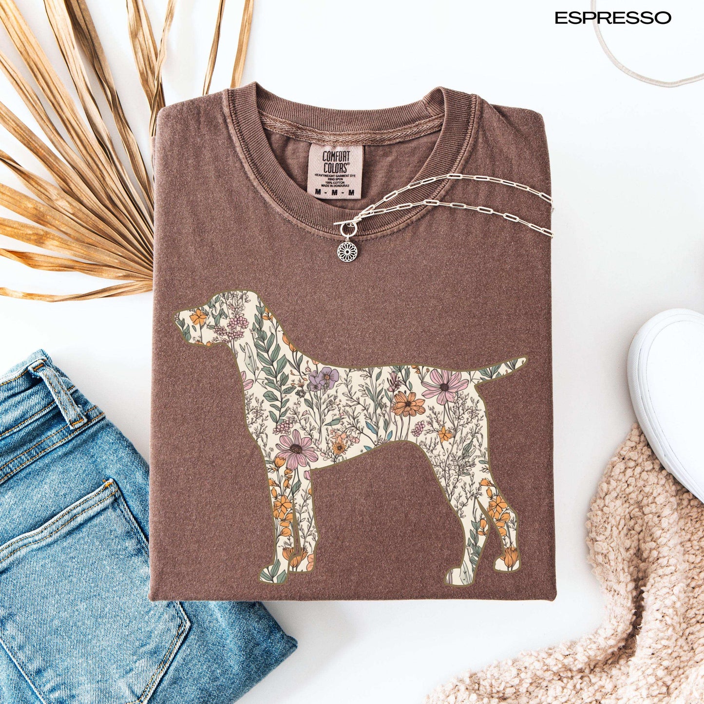 Wildflower Vizsla Shirt, hungarian vizsla pointer gift, vizsla mama sweatshirt, puppy mom sweater, gift for dog owner, vizsla breeder gift