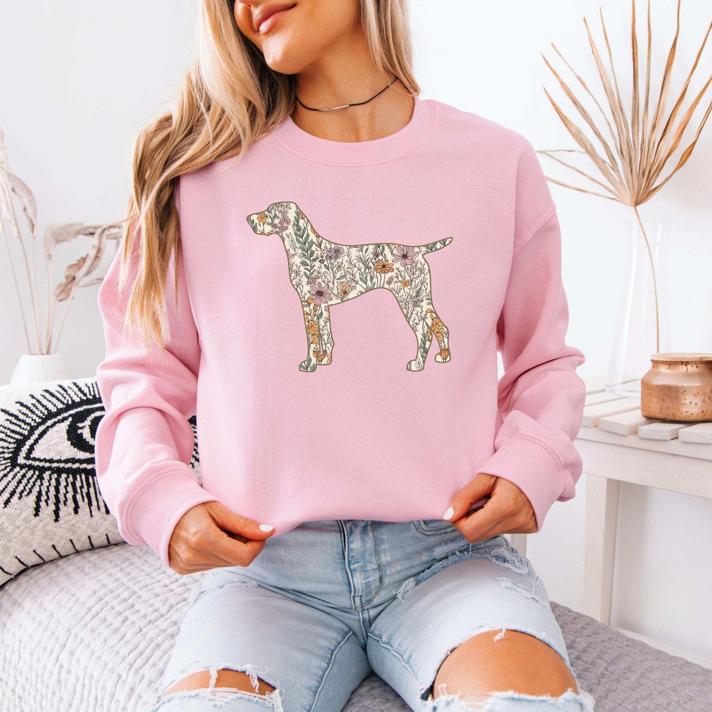 Wildflower Vizsla Shirt, hungarian vizsla pointer gift, vizsla mama sweatshirt, puppy mom sweater, gift for dog owner, vizsla breeder gift