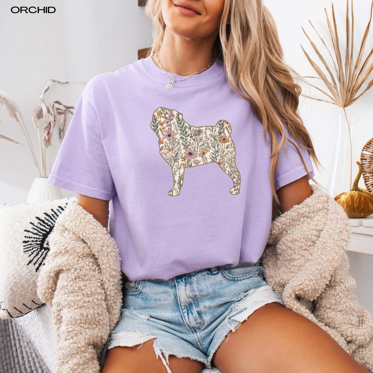 Wildflower Pug Shirt, pug gift, pug mama sweatshirt, pug puppy sweater, gift for dog owner, pug breeder gift, pug grandma gift, pug lover