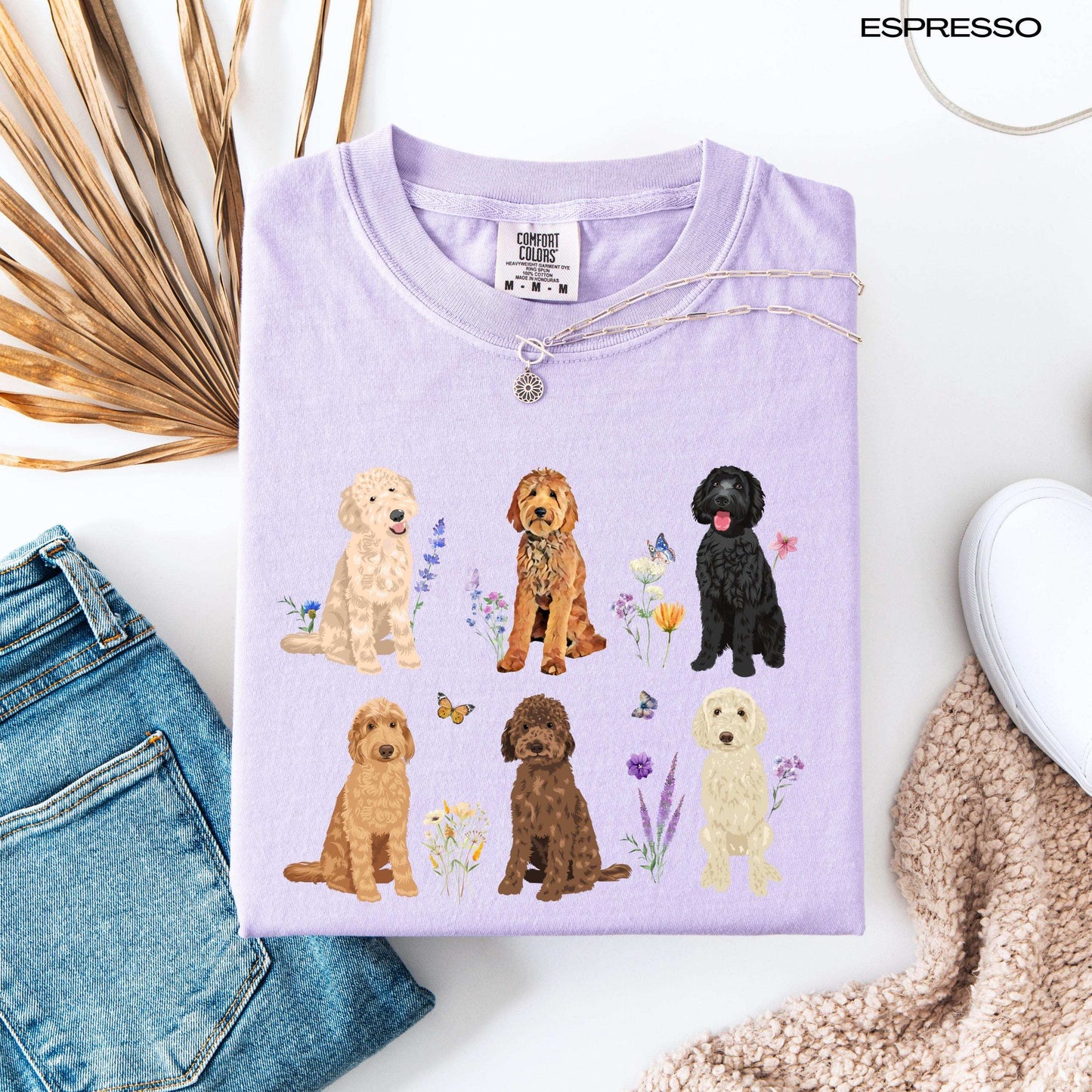 Cottagecore Goldendoodle comfort colors shirt