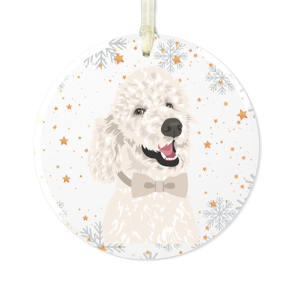 White Poodle Ornament, Glass Christmas Ornament, Poodle Gifts, Poodle Lover Gifts, Dog Christmas Ornament, Poodle Bauble, Poodle Mom Gift