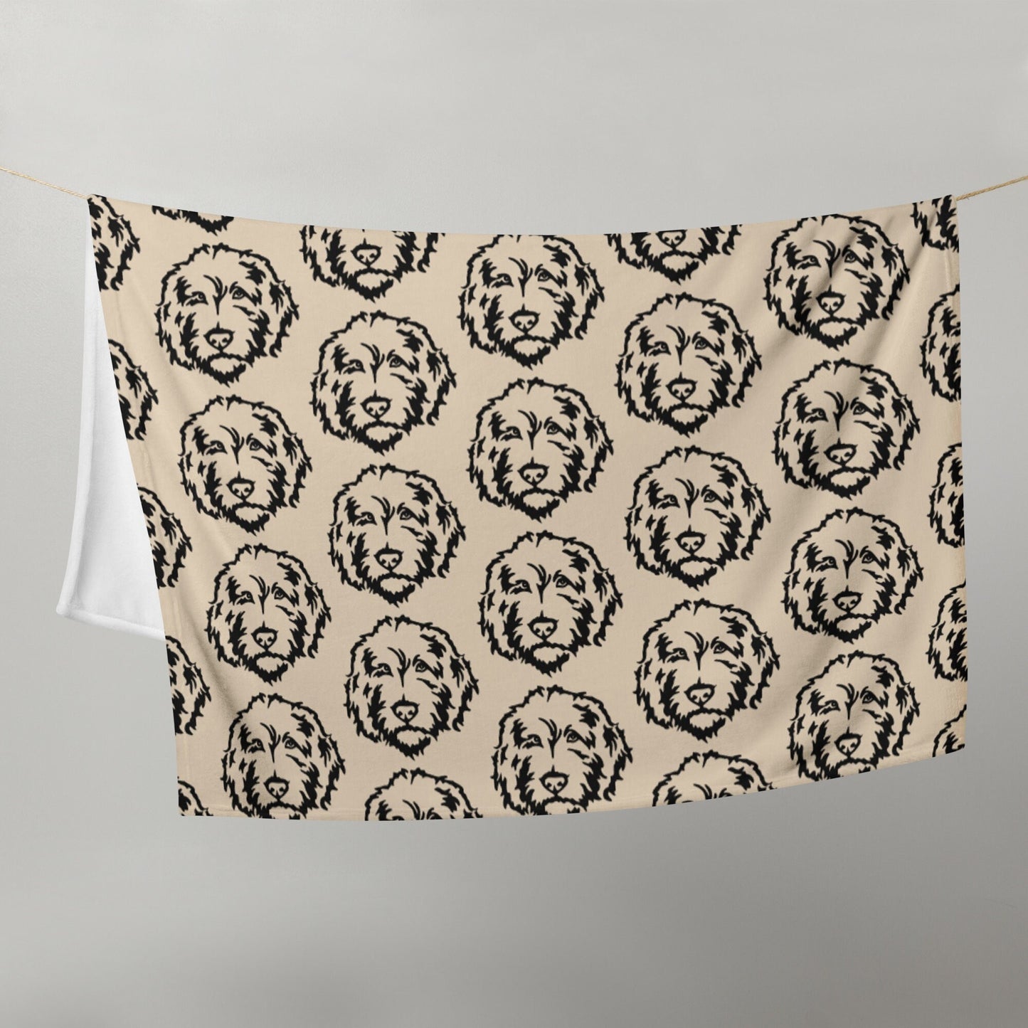 Golden doodle throw blanket, goldendoodle blanket, doodle mom gift, sand sweatshirt, doodle dad gift, doodle lover gift, black doodle head