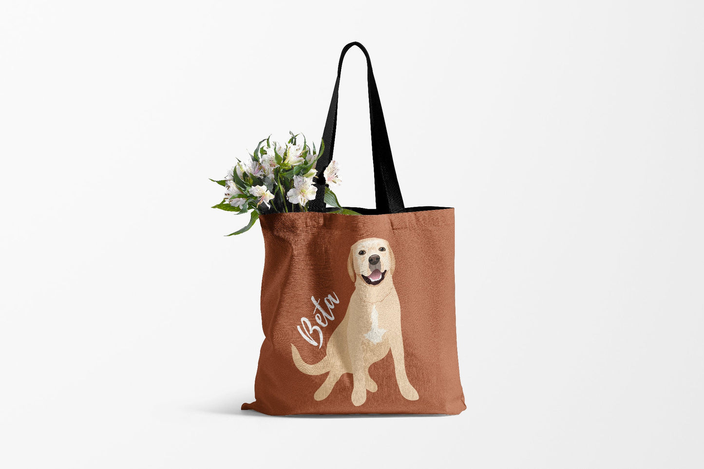 Personalized yellow labrador retriever tote bag brown, labrador retriever gifts, labrador gifts, lab mom gifts, grocery bag, shopping bag