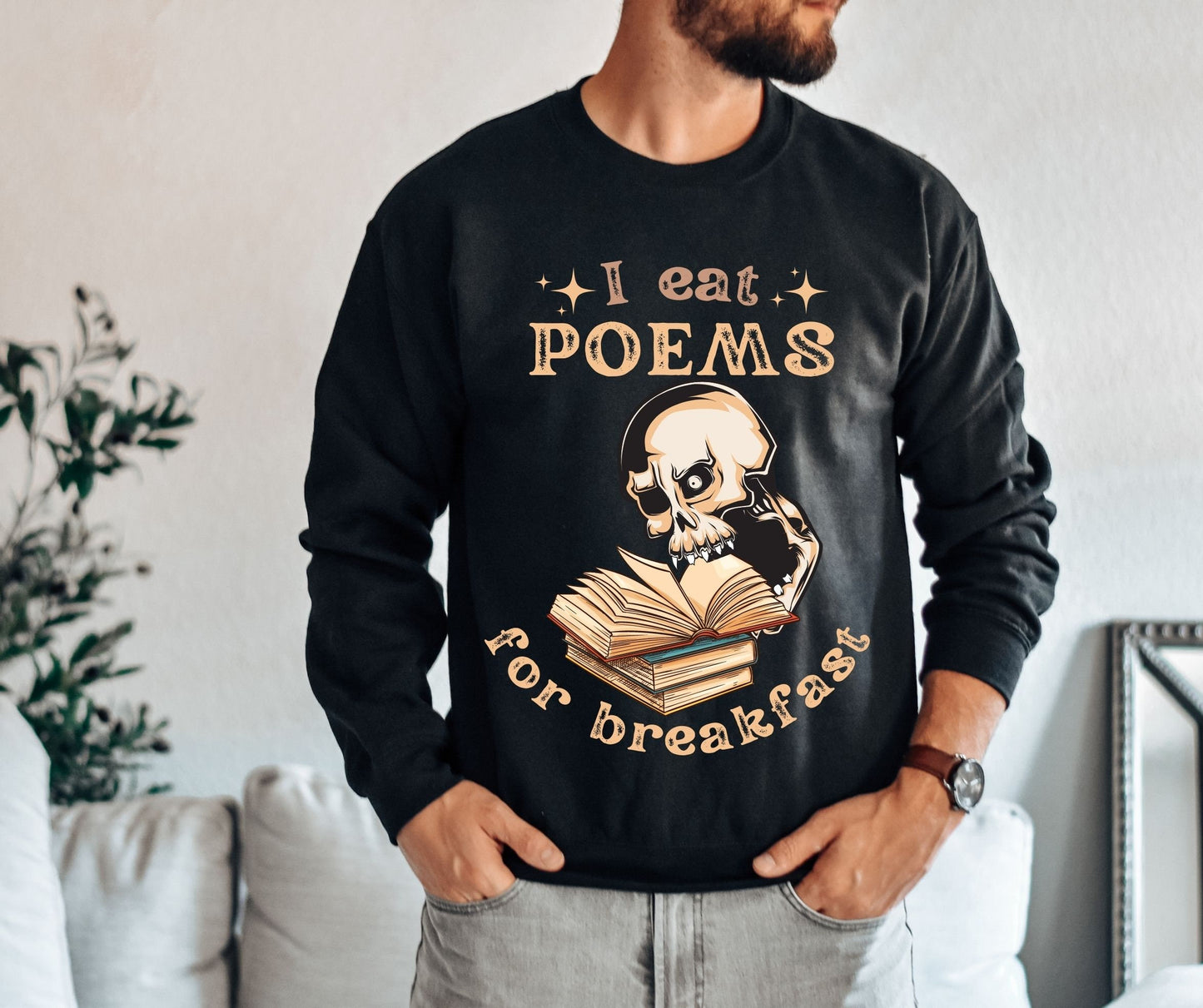 I Eat Poems for Breakfast Sweatshirt Dead Poets Society Greek Mythology Literature Sweatshirt Book Sweatshirt Poet Shirt Dark Academia Light