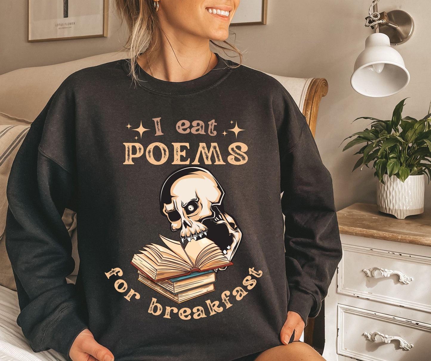 I Eat Poems for Breakfast Sweatshirt Dead Poets Society Greek Mythology Literature Sweatshirt Book Sweatshirt Poet Shirt Dark Academia Light