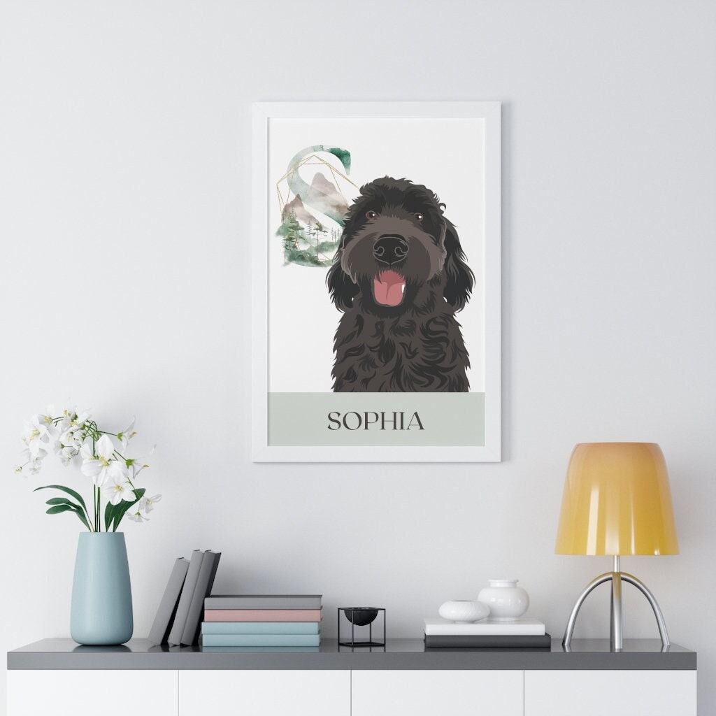 Personalized Goldendoodle wall art framed, doodle mom gift, goldendoodle gift, black golden doodle gift, labradoodle wall decor, mini doodle