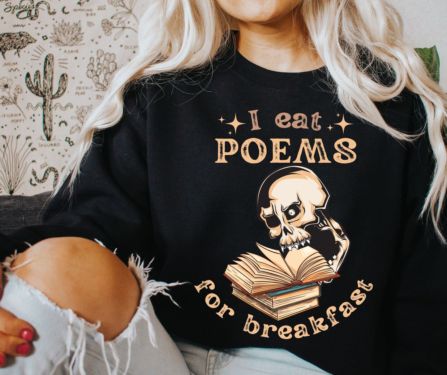 I Eat Poems for Breakfast Sweatshirt Dead Poets Society Greek Mythology Literature Sweatshirt Book Sweatshirt Poet Shirt Dark Academia Light