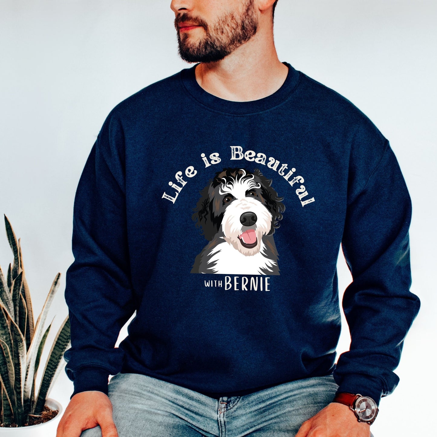 Bernedoodle Sweatshirt, Bernedoodle Mom Shirt, Bernedoodle Gifts, Dog Mom Crewneck Sweatshirt, Bernedoodle dad, Mini Bernedoodle, Dog Mama