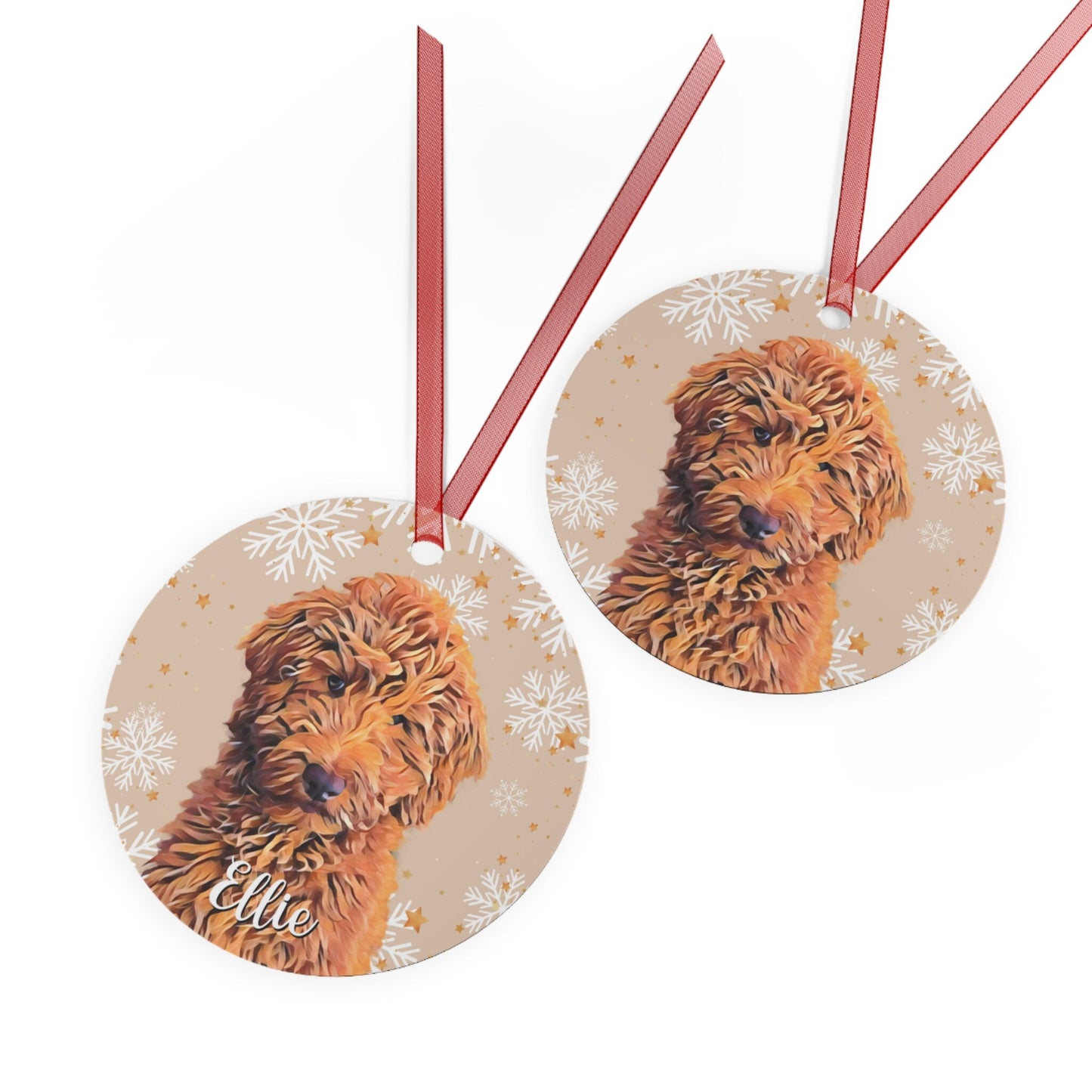 Goldendoodle Ornament, Dog Holiday Decor, Metal, Goldendoodle gifts, Doodle Lover Gift, Doodle Christmas Bauble,