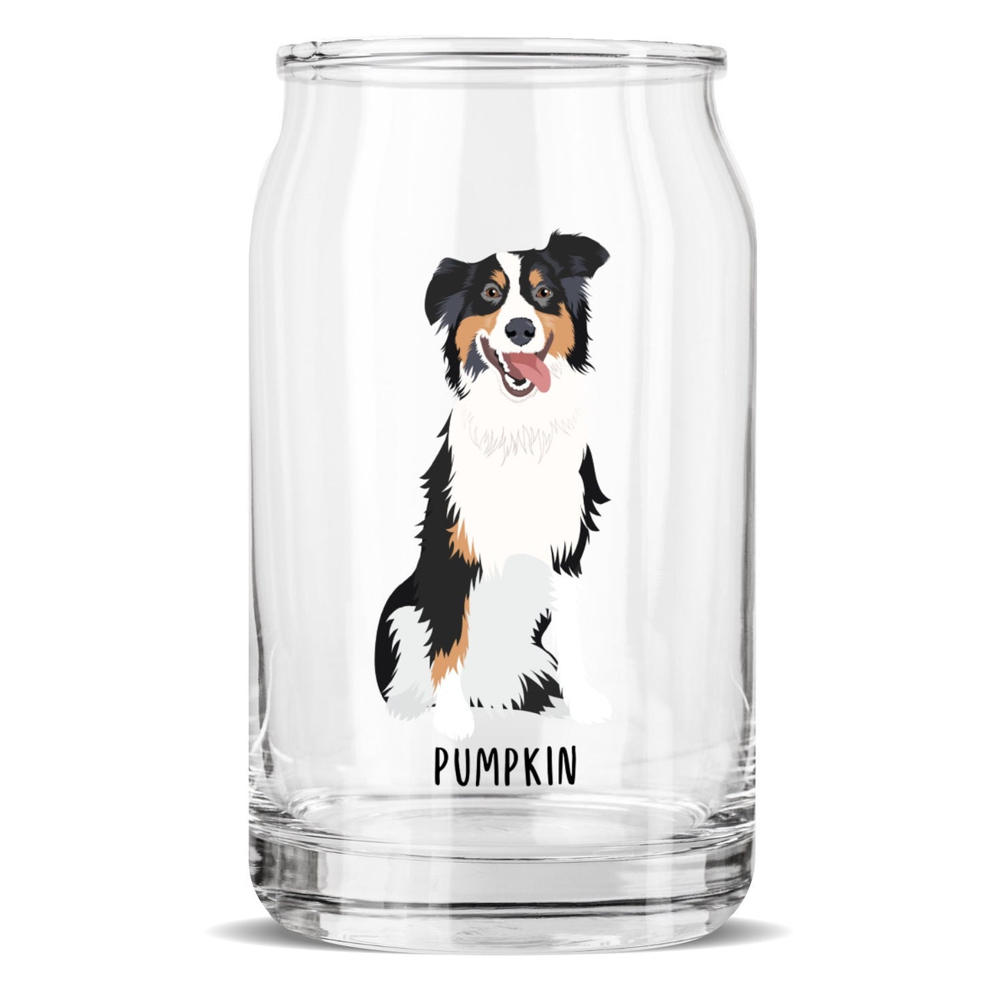 Australian Shepherd glass with lid and straw, iced coffee glass, aussie mom gifts, aussie gifts, mothers day gift, daughter birthday gift