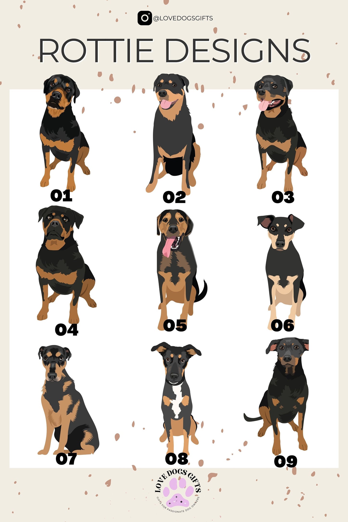Rottweiler Glass, Iced Coffee Glass, Rottie Dad Beer Glass, Rottweiler Gifts, Rottweiler Lover Gifts, Rottweiler Mug, Rottie Mom Mug