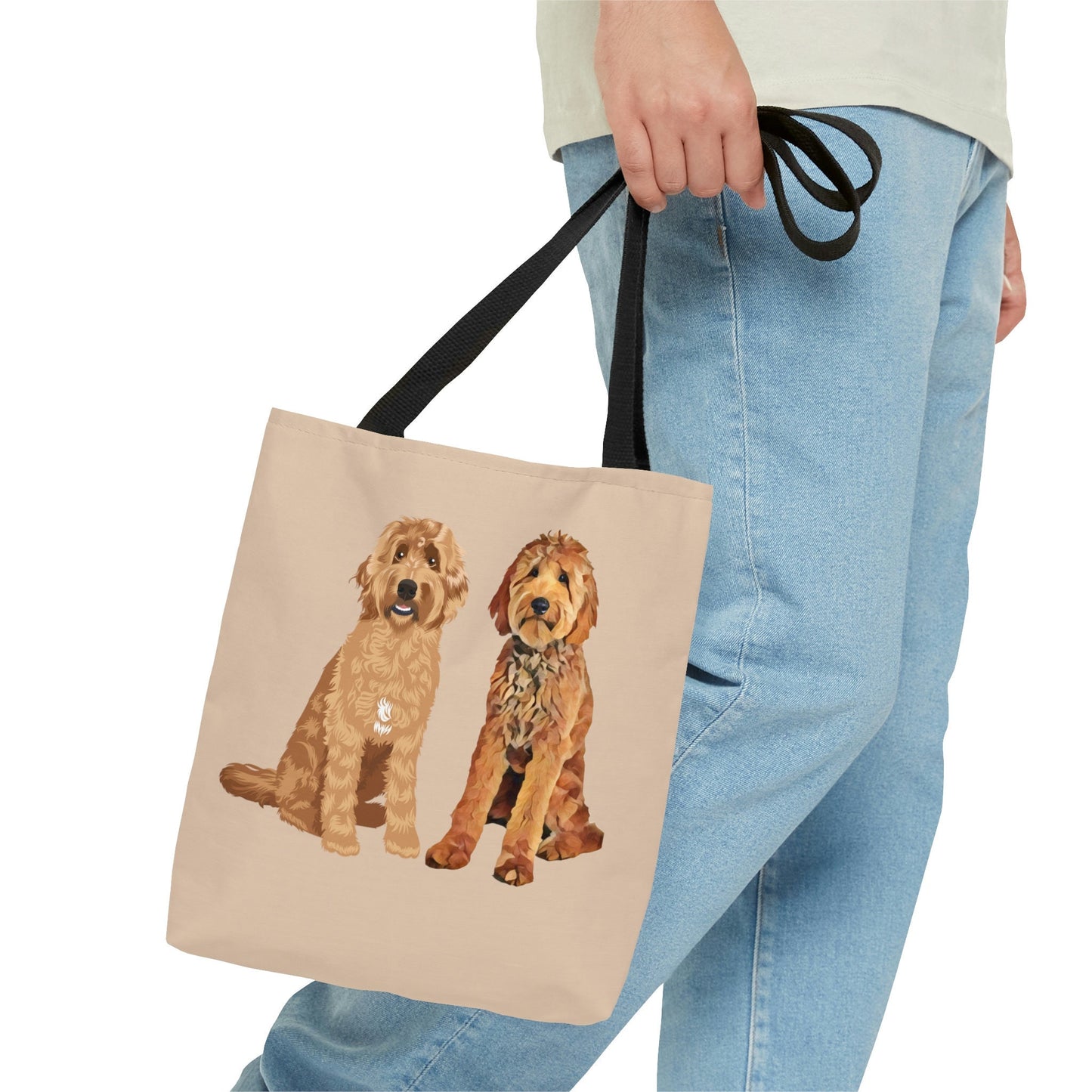 Golden doodle tote bag