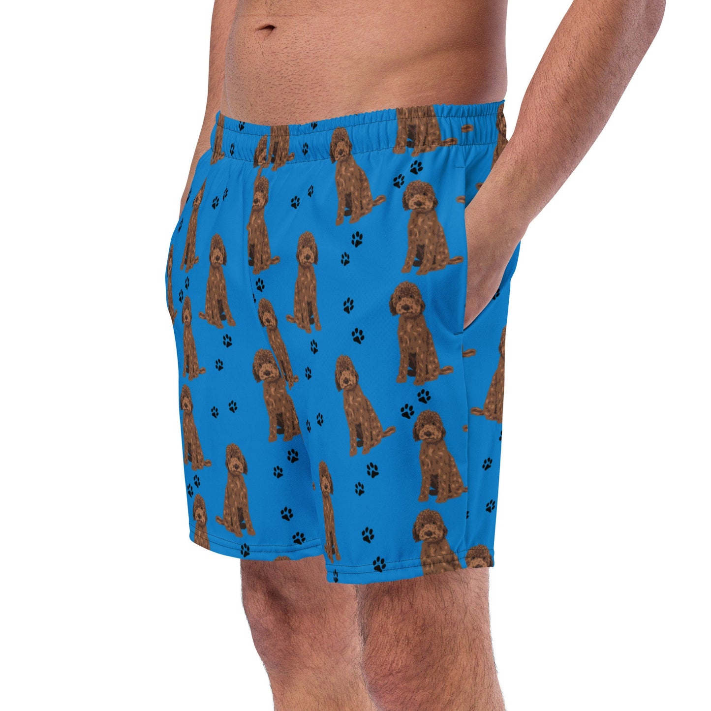 Chocolate Goldendoodle Swim Shorts For Men - Unique Gifts For Dog Lovers | Love Dogs Gifts